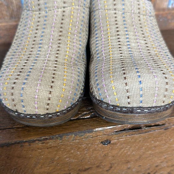 Dansko Tan Cloth Clogs - Picture 5 of 14